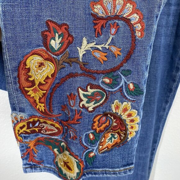 Chioc's So Slimming Girlfriend Slim Leg Ankle Jeans Size 14R / 2.5R Embroidered - Picture 5 of 13
